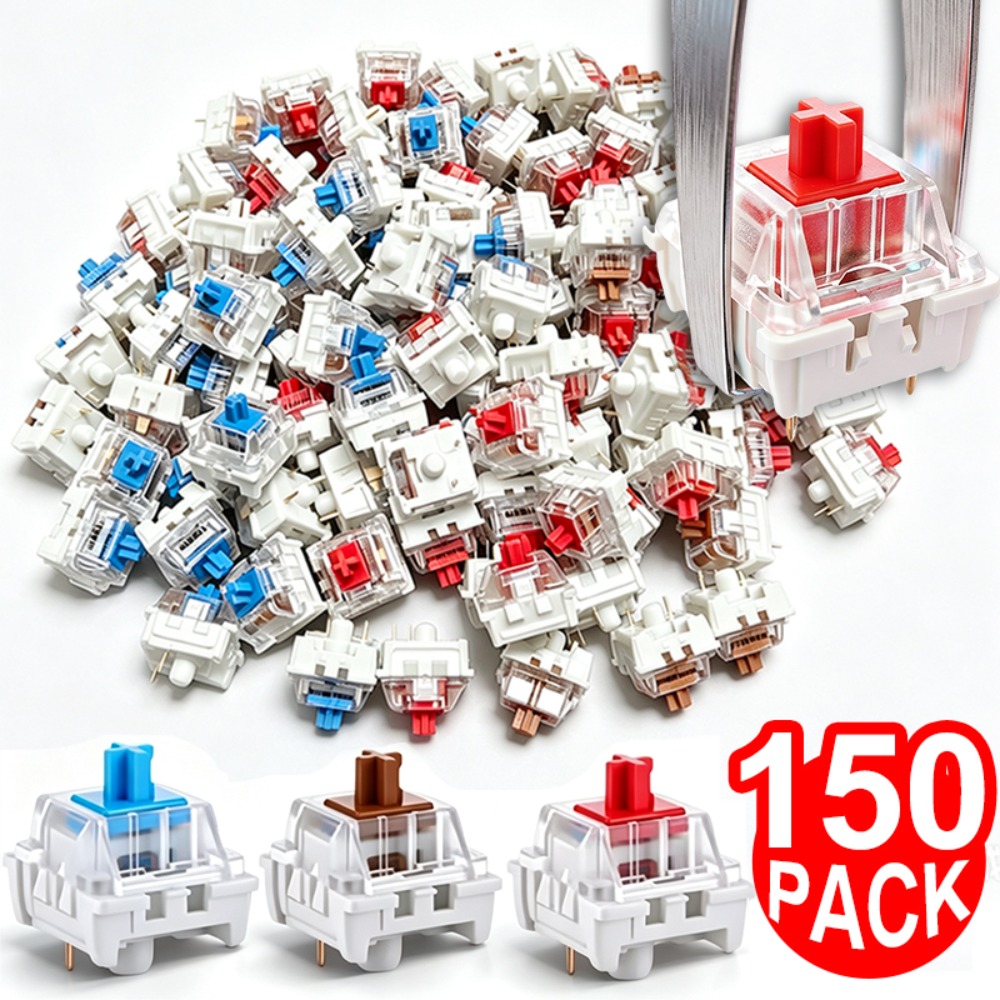 1-150Pcs 3 Pin DIY Mechanical  - مراجعة Gaming Keyboard Blue Switches وسعره