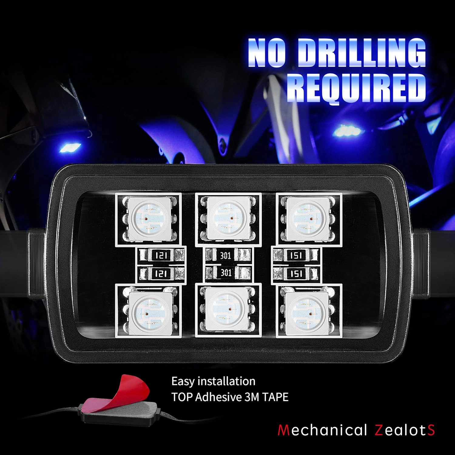 8Pcs Motorcycle LED Light Kit, - مراجعة Rgb Underglow Strip وسعره