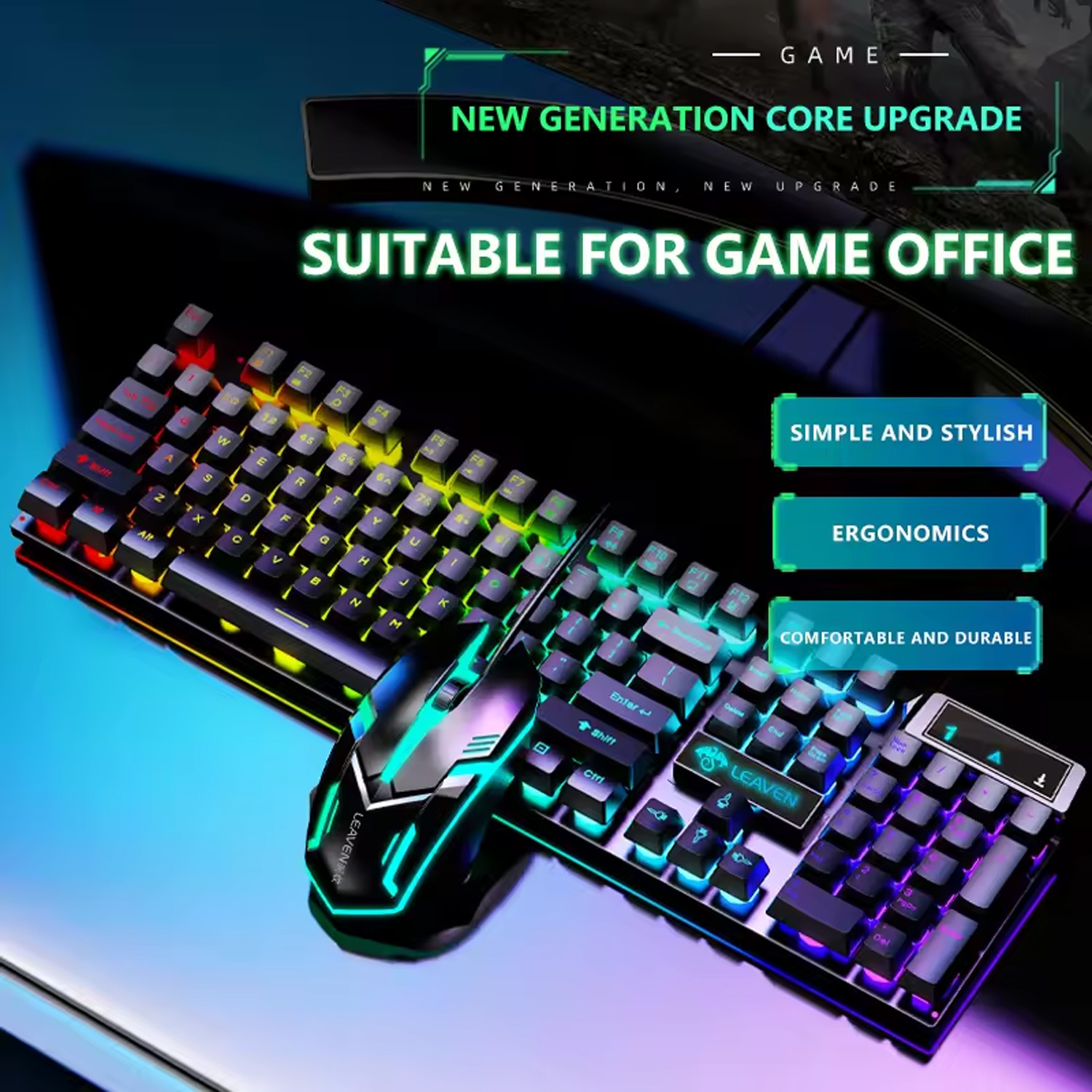 Gamer Keyboard And Mouse PC Ga - مراجعة Gaming Keyboard Ergonomic وسعره