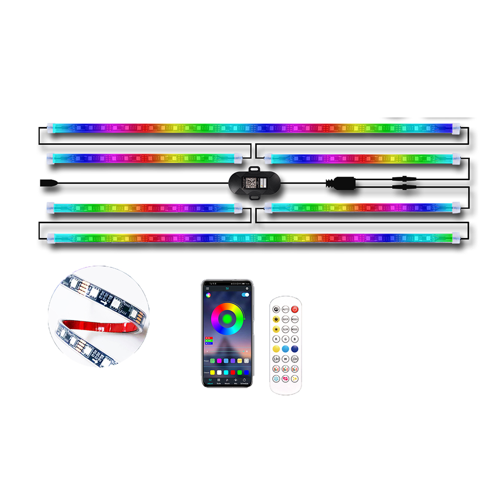 6pcs Dream Color LED Car Under - مراجعة Rgb Underglow Strip وسعره