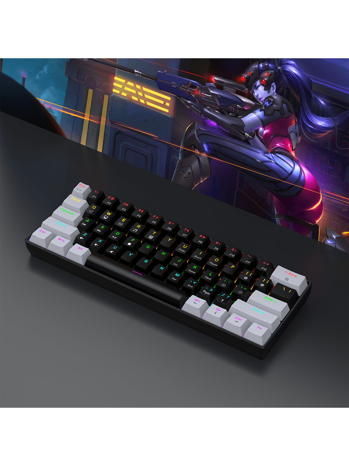 60% Wired Gaming Mechanical Ke - مراجعة Gaming Keyboard Half وسعره