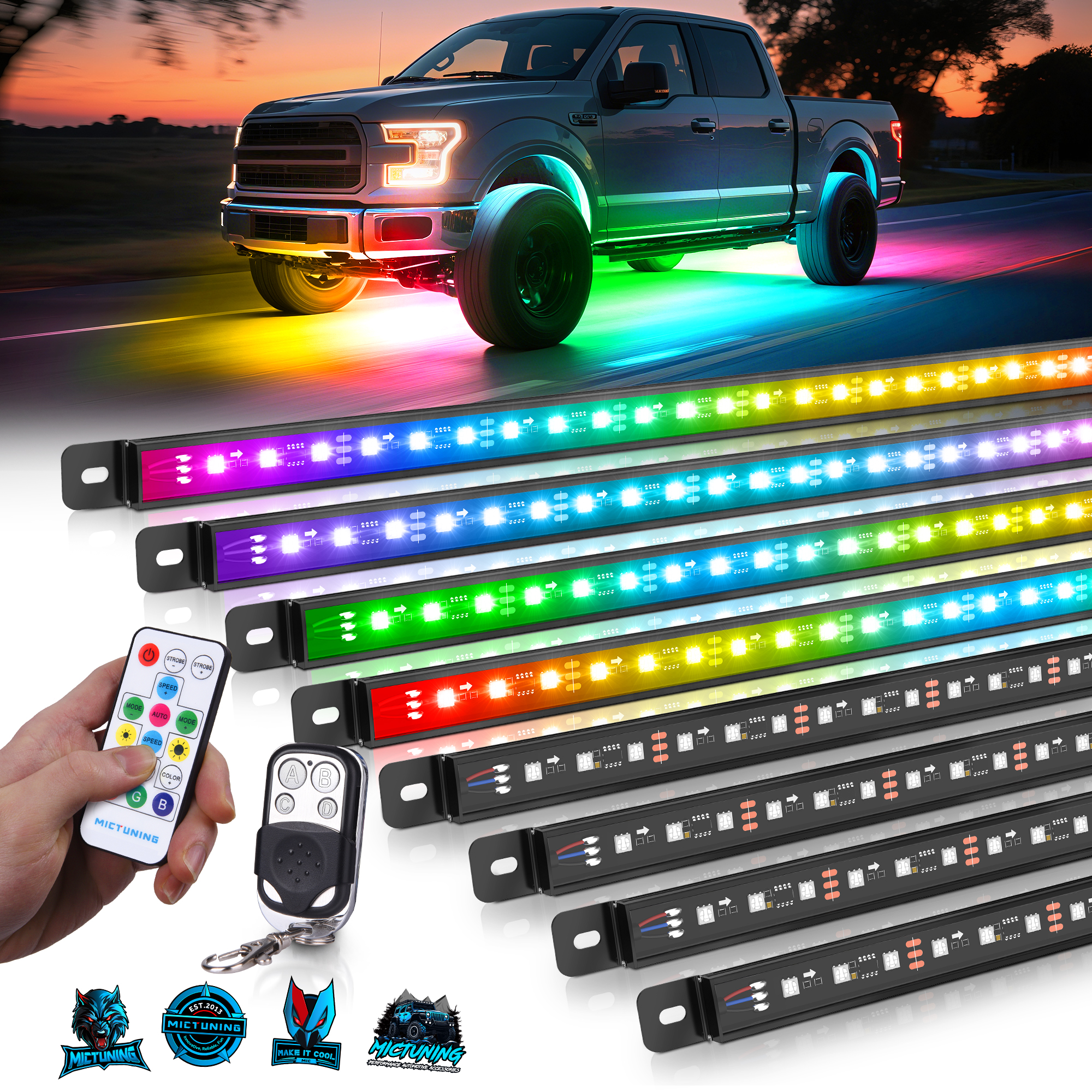 MICTUNING U8 Car Underglow Lig - مراجعة Rgb Underglow Strip وسعره