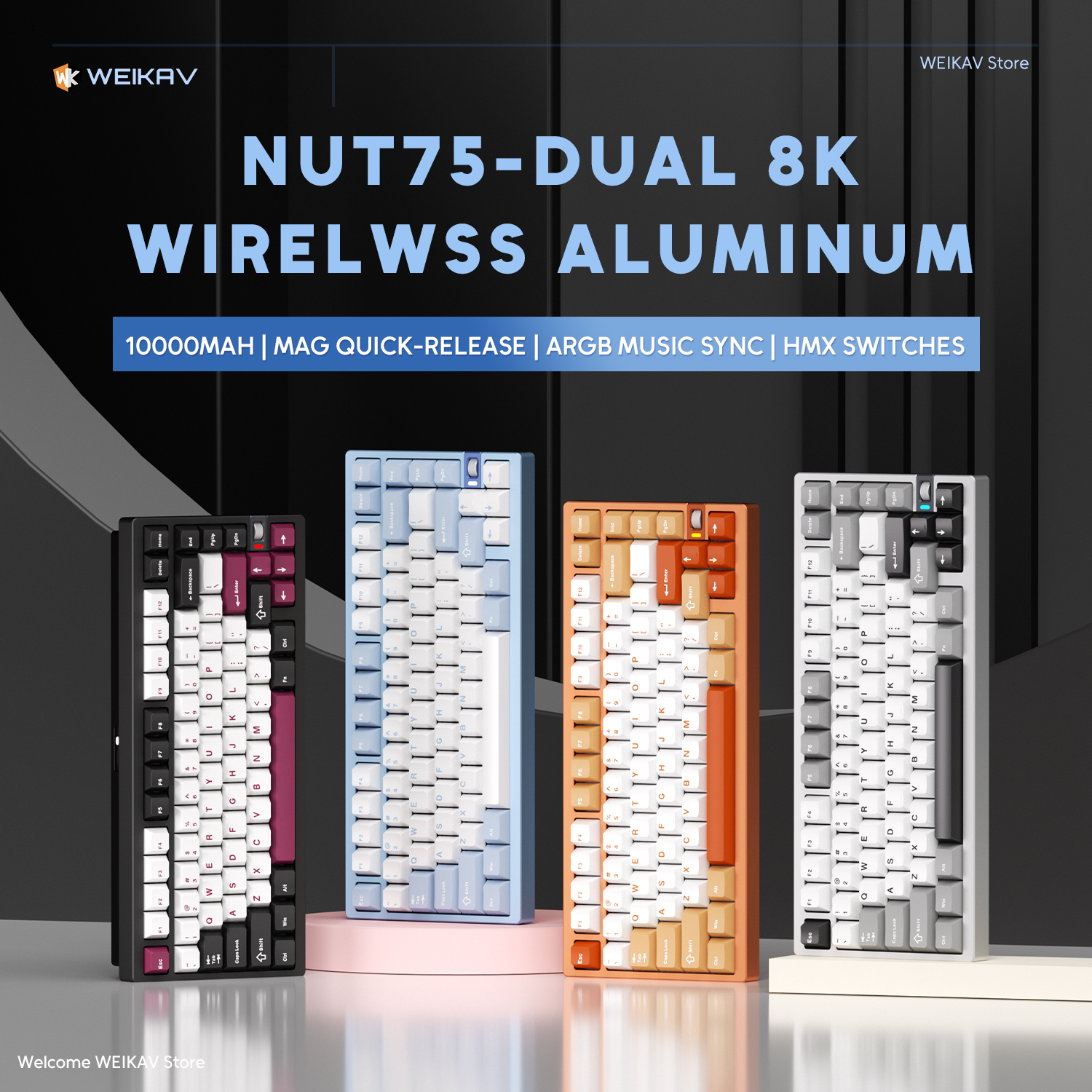 WEIKAV NUT75 220 Grit Aluminum - مراجعة Gaming Keyboard Extension وسعره