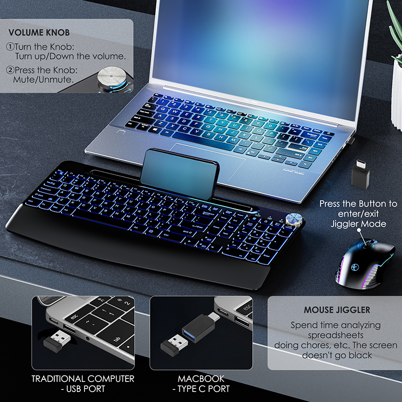 2.4G&Type-C Wireless Keyboard  - مراجعة Gaming Keyboard Extension وسعره