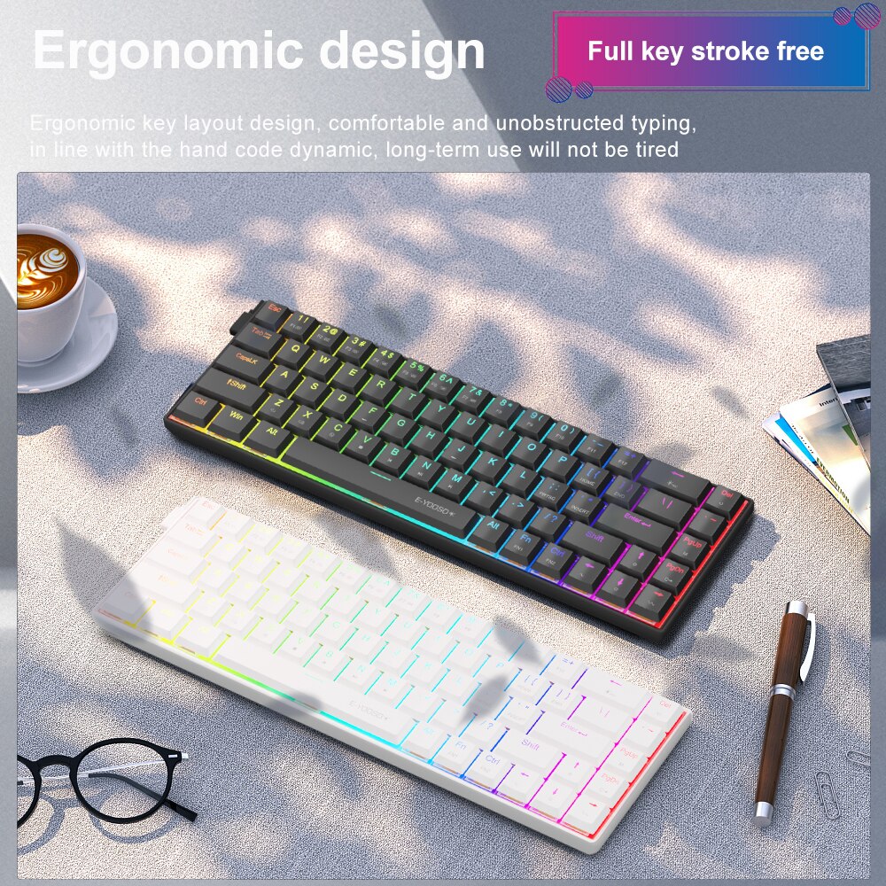 E-YOOSO A68 RGB Mini Slim USB  - مراجعة Gaming Keyboard E Yooso وسعره