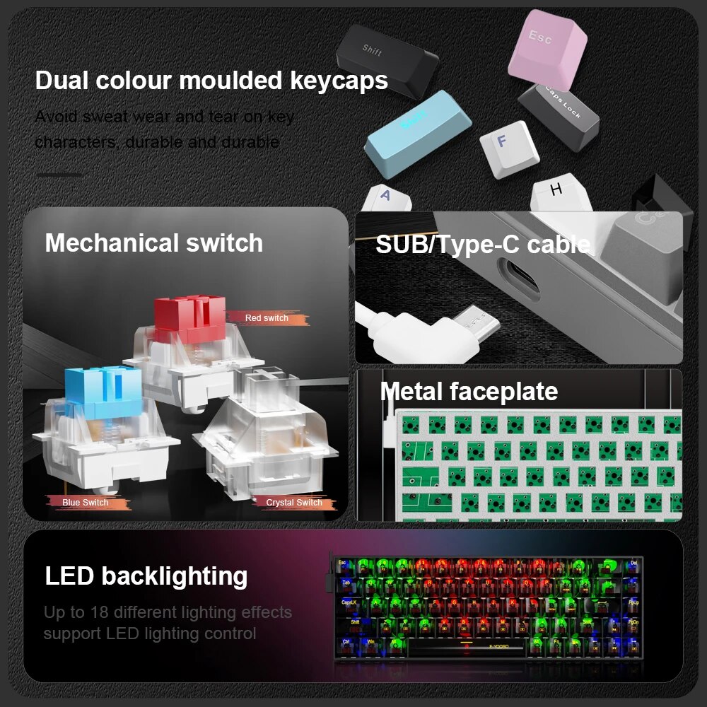E-YOOSO Z686 USB Mini Slim Mec - مراجعة Gaming Keyboard E Yooso وسعره