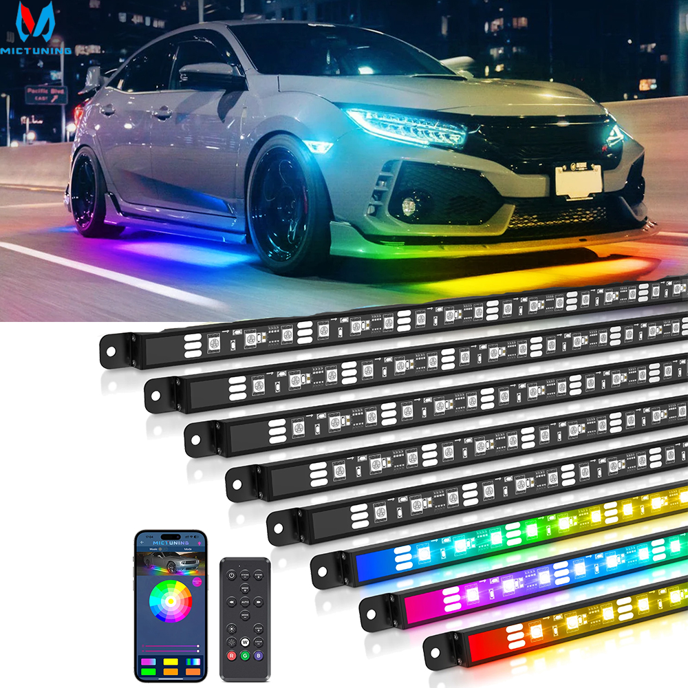 MICTUNING N8 Car Underglow Lig - مراجعة Rgb Underglow Strip وسعره
