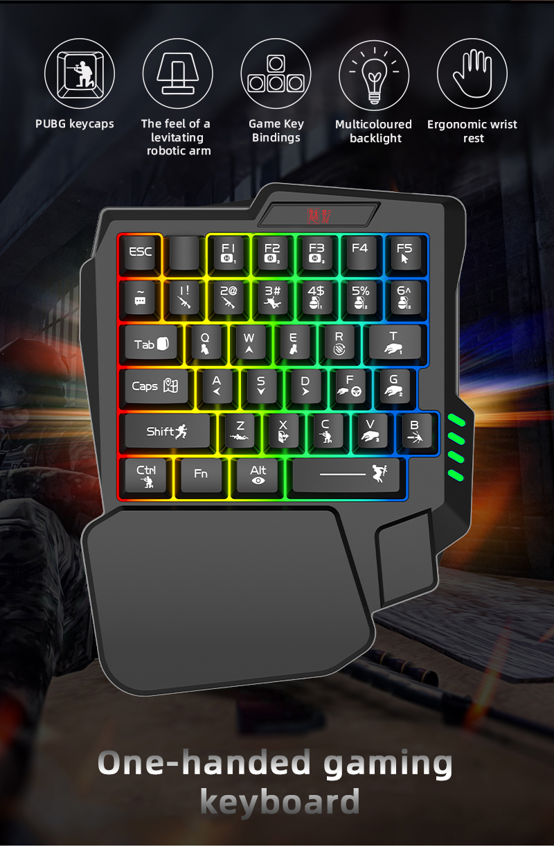 Mini One Hand Gaming Keyboard, - مراجعة Gaming Keyboard Half وسعره