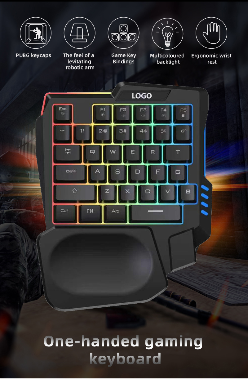 Mini One Hand Gaming Keyboard, - مراجعة Gaming Keyboard Half وسعره