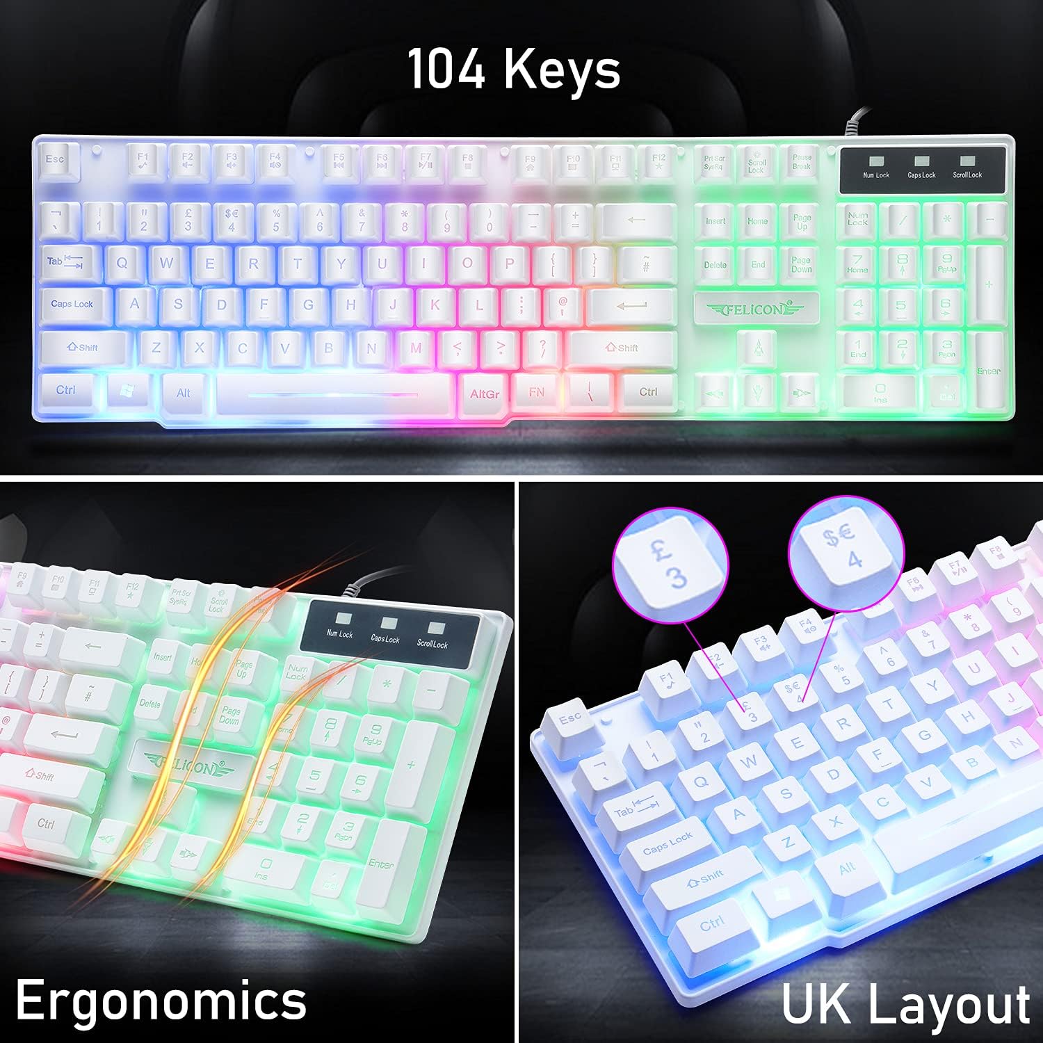 MAMBASNAKE T11 UK 100% Gaming  - مراجعة Gaming Keyboard Ergonomic وسعره
