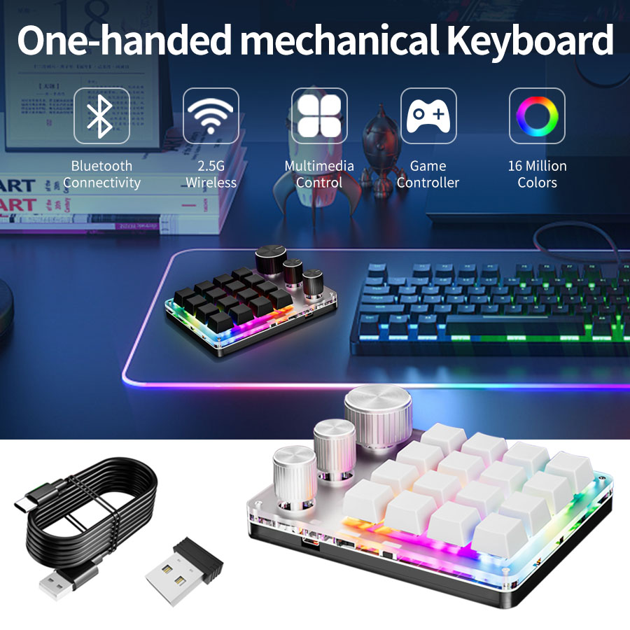 16 Keys 3 Knobs Mechanical Gam - مراجعة Gaming Keyboard Half وسعره