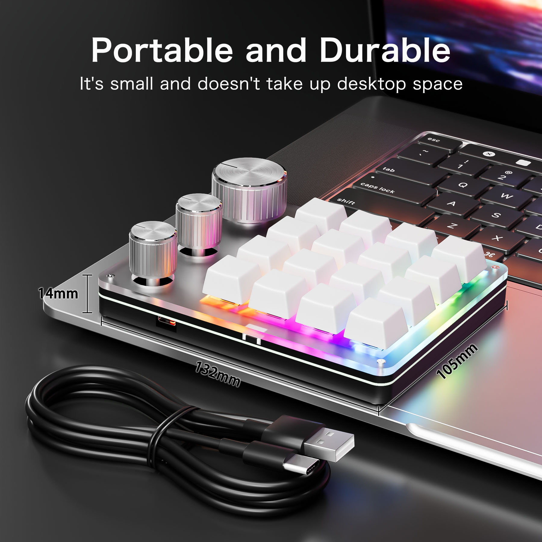 16 Keys 3 Knobs Mechanical Gam - مراجعة Gaming Keyboard Half وسعره