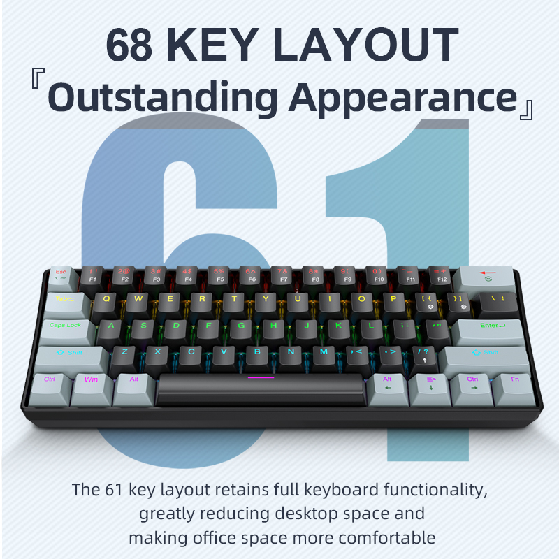APAYADO K61 Mini Mechanical Ke - مراجعة Gaming Keyboard Half وسعره