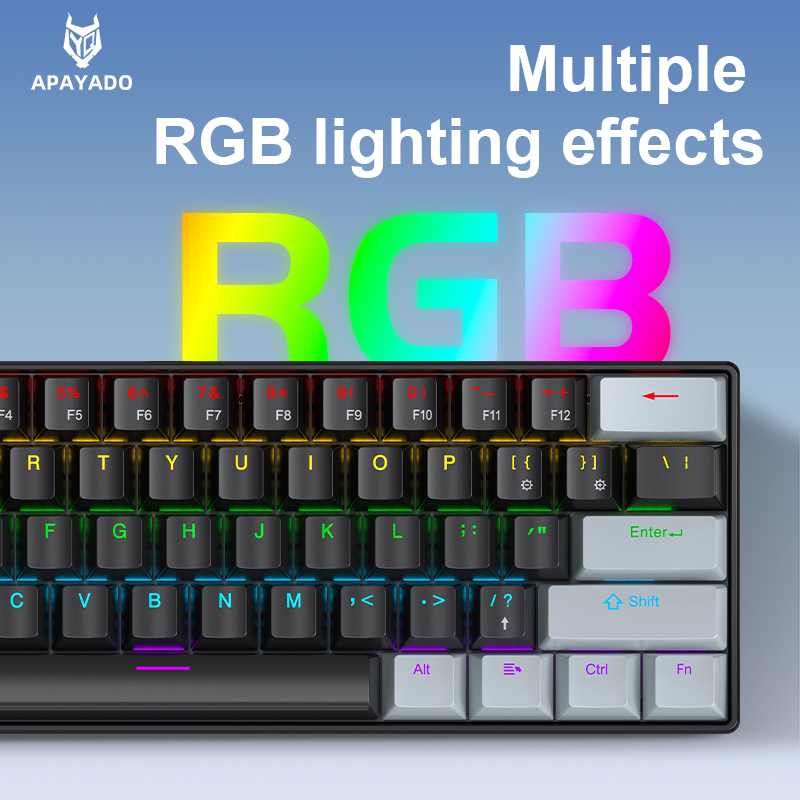 APAYADO K61 Mini Mechanical Ke - مراجعة Gaming Keyboard Half وسعره