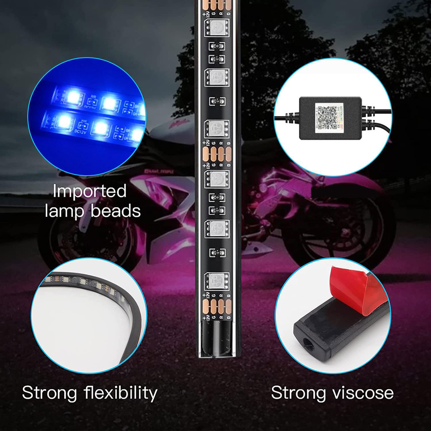 12in1 New Motorcycle Atmospher - مراجعة Rgb Underglow Strip وسعره