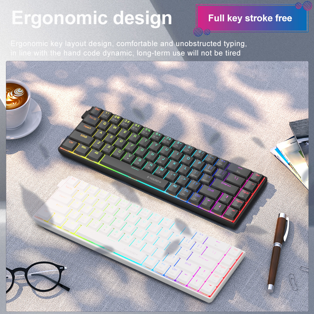E-YOOSO A68 RGB Mini Slim USB  - مراجعة Gaming Keyboard E Yooso وسعره