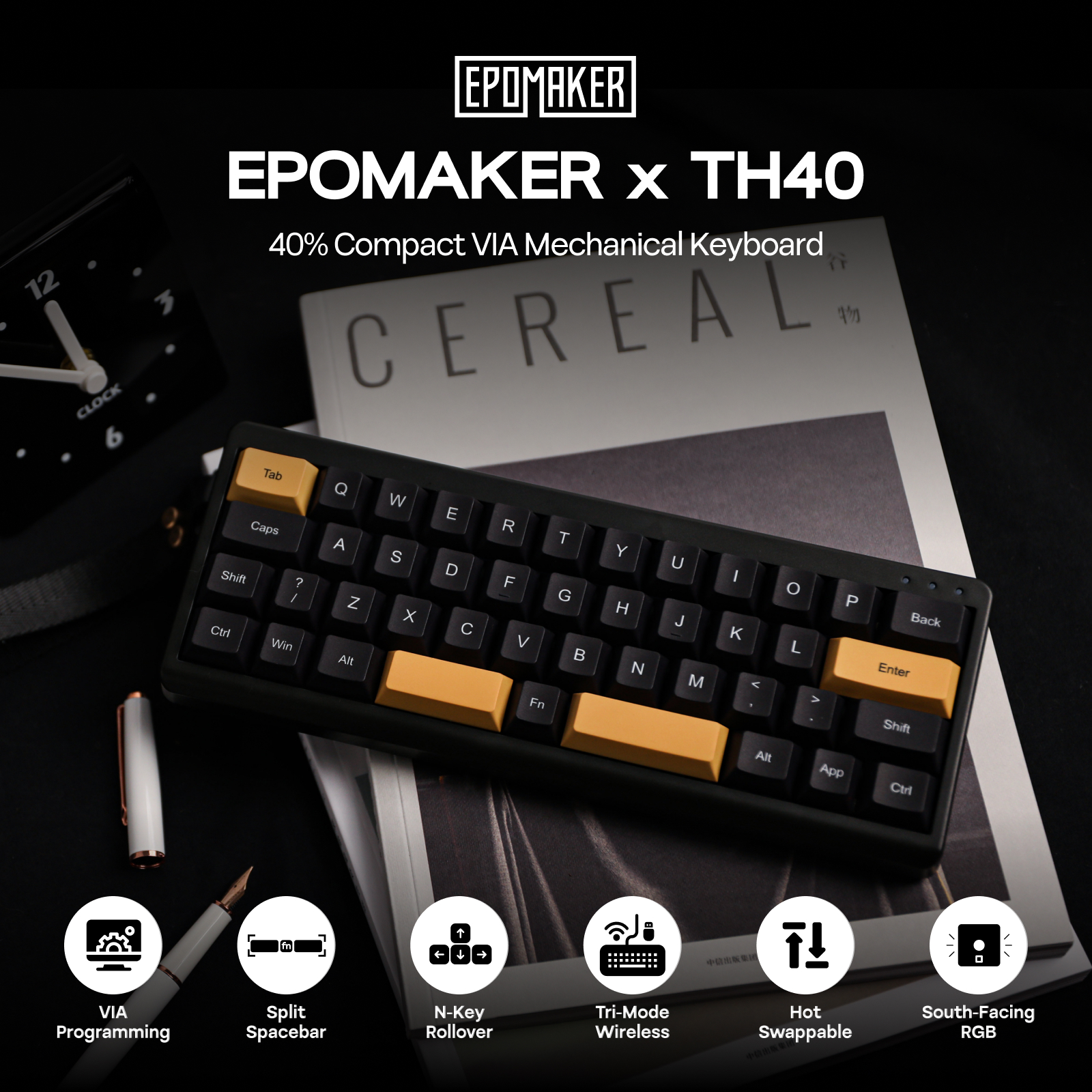 EPOMAKER TH40 VIA Ultra-Compac - مراجعة Gaming Keyboard Half وسعره