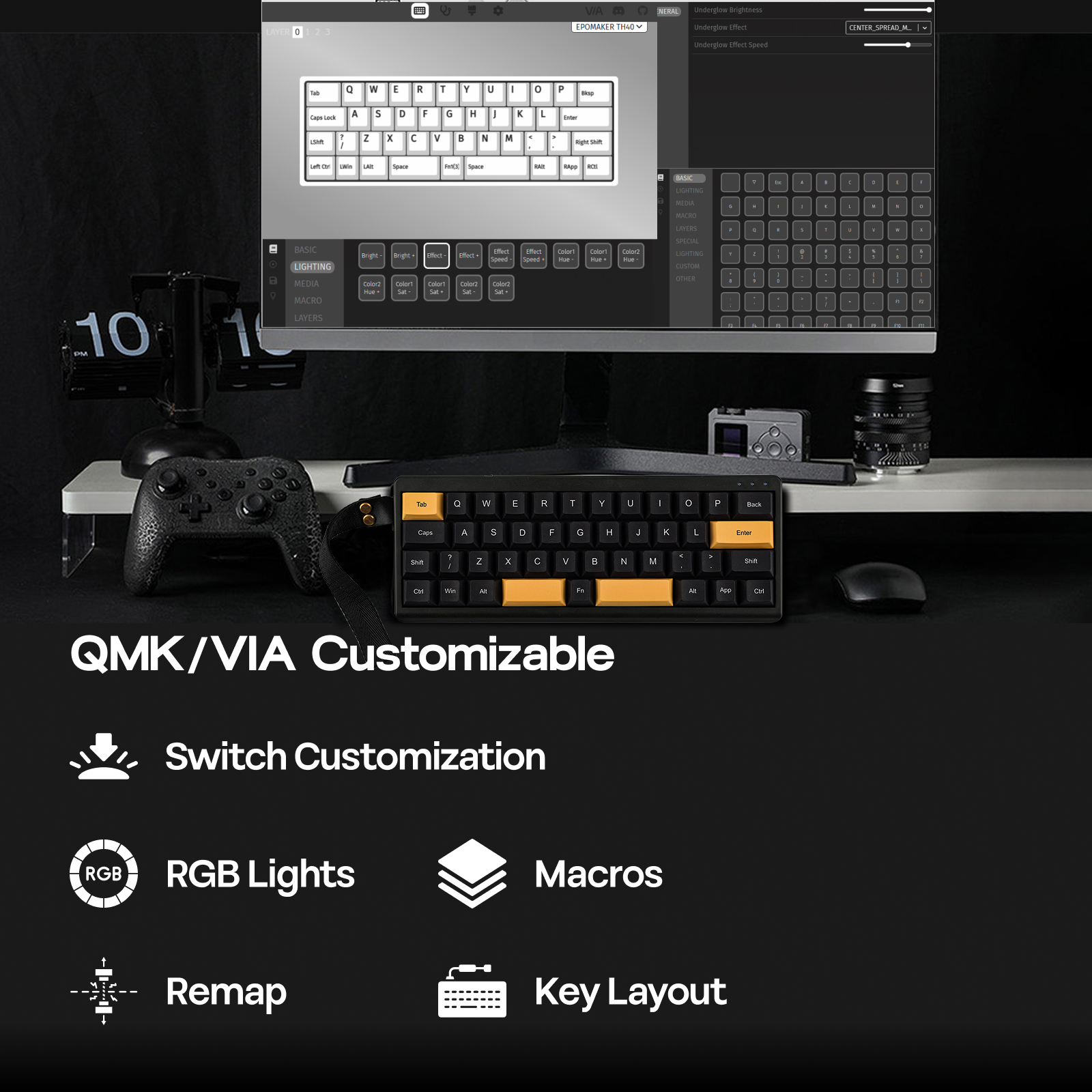 EPOMAKER TH40 VIA Ultra-Compac - مراجعة Gaming Keyboard Half وسعره