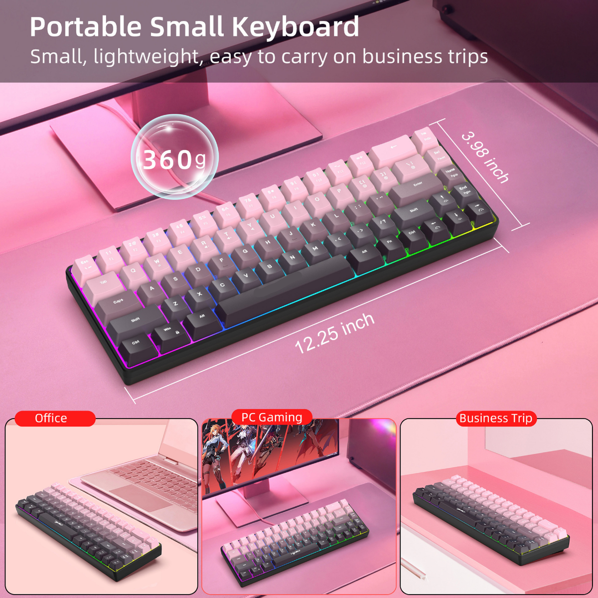 New Compact 68-Key Gradient-Co - مراجعة Gaming Keyboard Ergonomic وسعره
