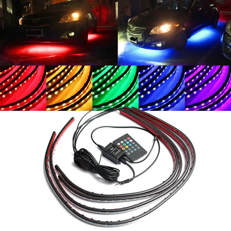4x Waterproof RGB 5050 SMD Fle - مراجعة Rgb Underglow Strip وسعره