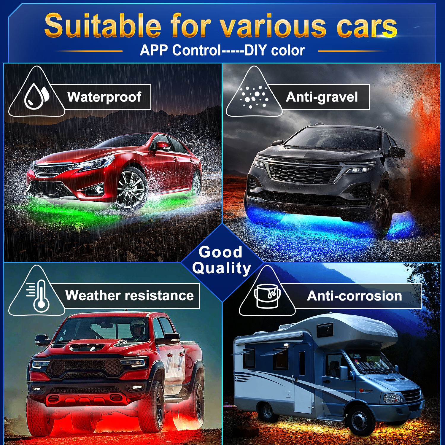 RGB Car Underglow Strip Lights - مراجعة Rgb Underglow Strip وسعره