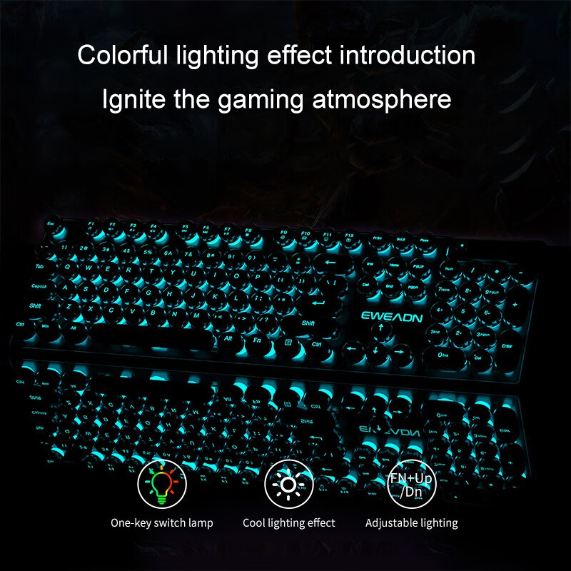 EWEADN Typewriter Gaming Keybo - مراجعة Gaming Keyboard Blue Switches وسعره