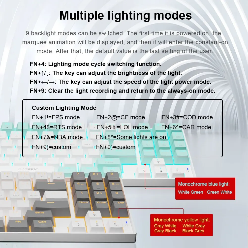 E-YOOSO Z13 USB Mechanical Gam - مراجعة Gaming Keyboard E Yooso وسعره