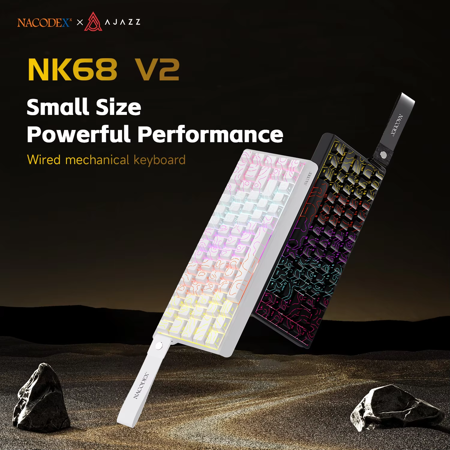 AJAZZ NK68V2 Single-Mode Wired - مراجعة Gaming Keyboard Blue Switches وسعره