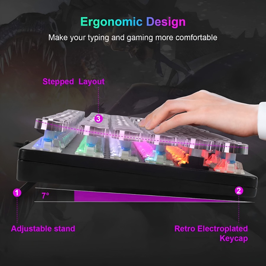 Mechanical Gaming Keyboard Typ - مراجعة Gaming Keyboard Blue Switches وسعره
