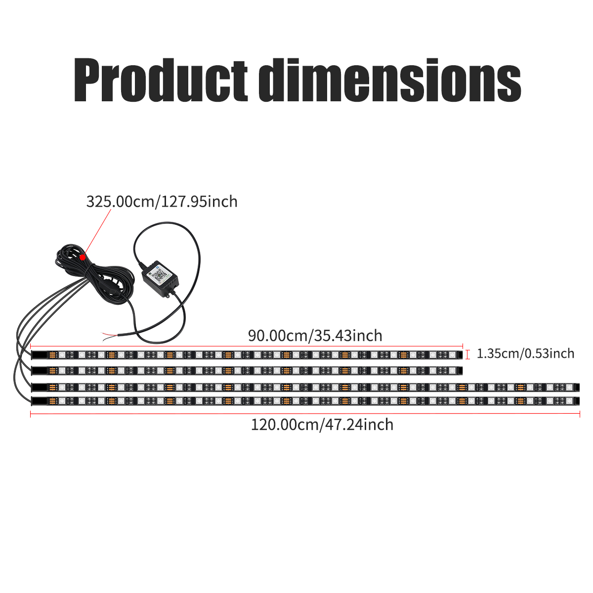 90+120CM Car RGB Chassis Light - مراجعة Rgb Underglow Strip وسعره