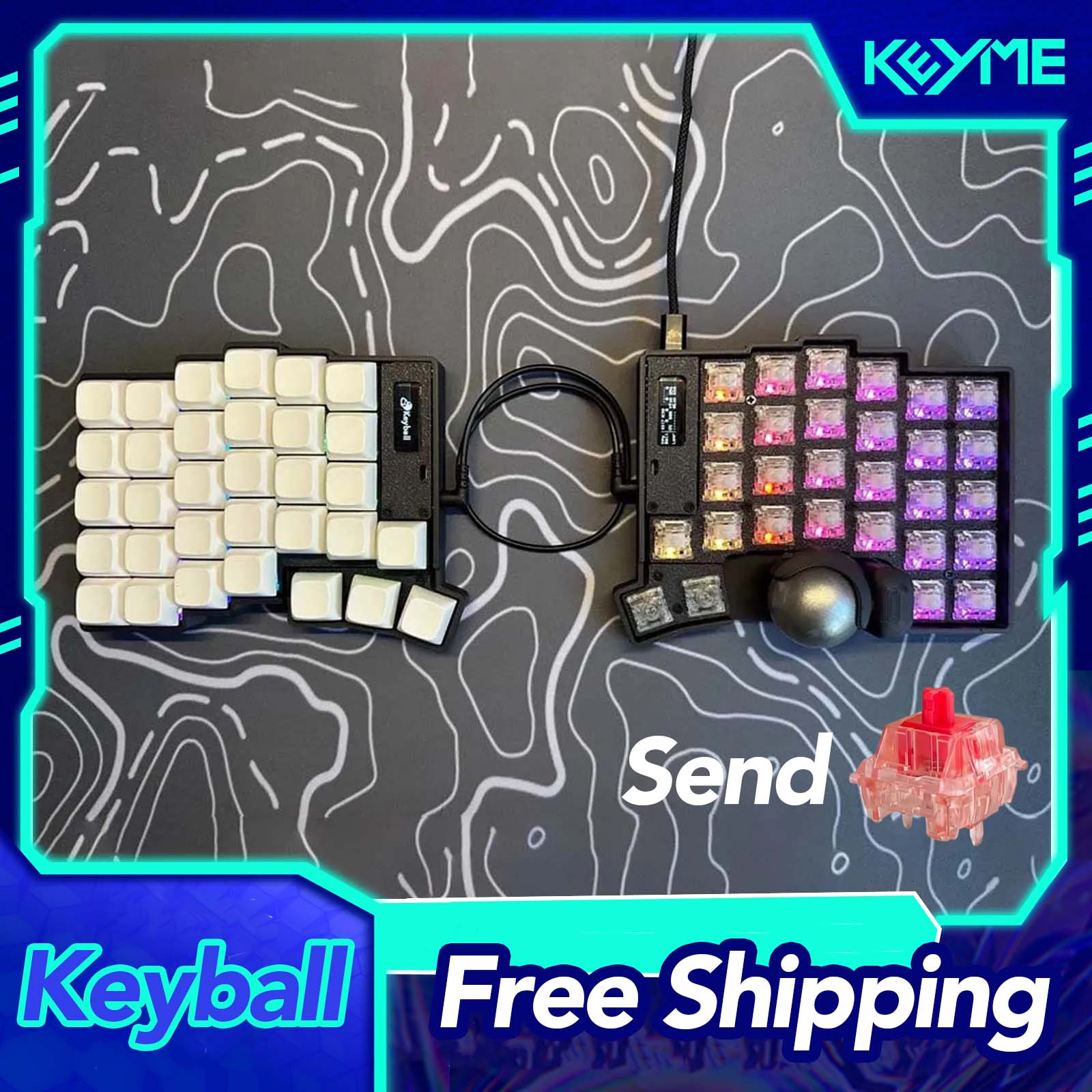 Keyball 39/44/61 Split Keyboar - مراجعة Gaming Keyboard Extension وسعره