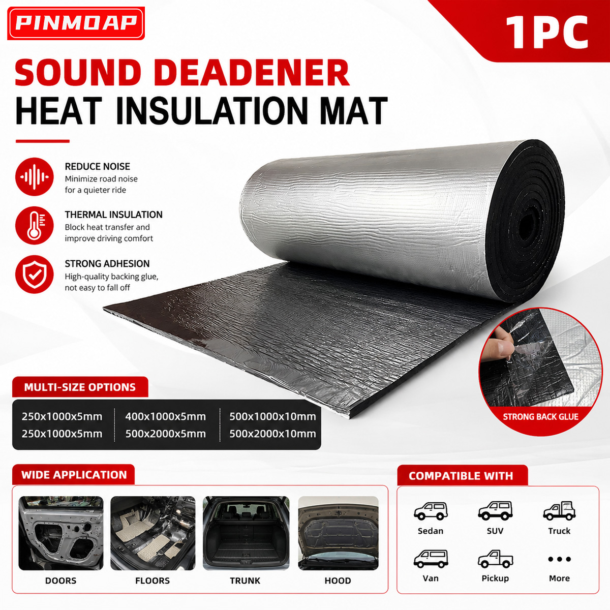 PINMOAP Car Sound Deadening Ma - مراجعة Foam Dampener Sheet وسعره