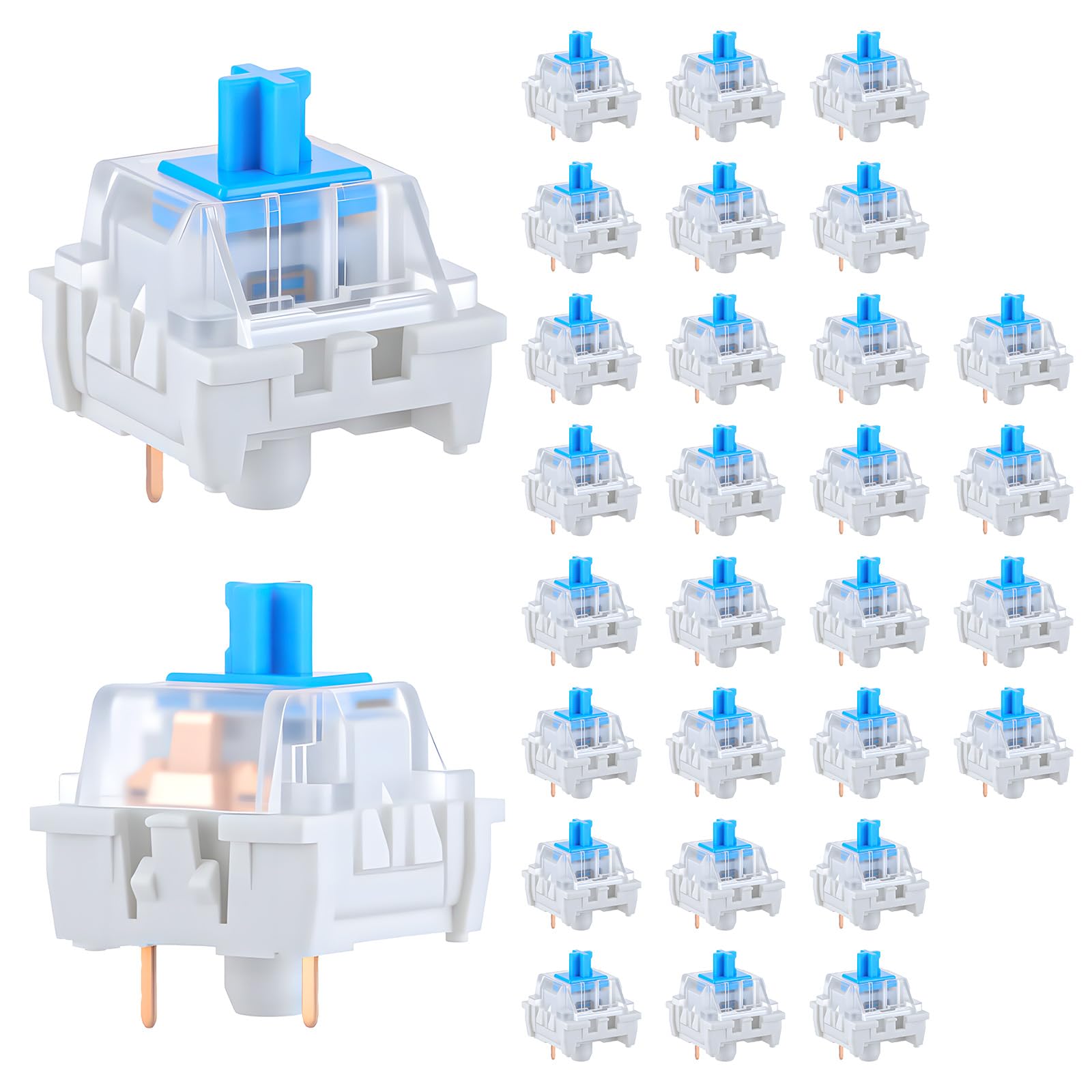 30 PCS Mechanical Keyboard Swi - مراجعة Gaming Keyboard Blue Switches وسعره