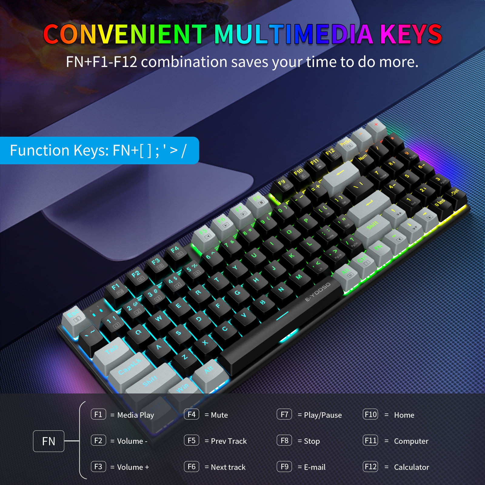 E-YOOSO Z-19 Mechanical Gaming - مراجعة Gaming Keyboard E Yooso وسعره