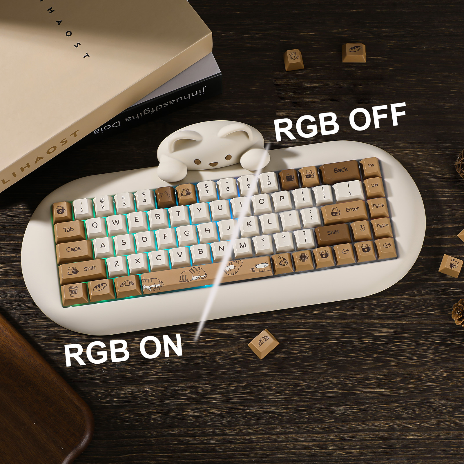 YUNZII Coffee Cat PBT Keycaps, - مراجعة Gaming Keyboard Extension وسعره