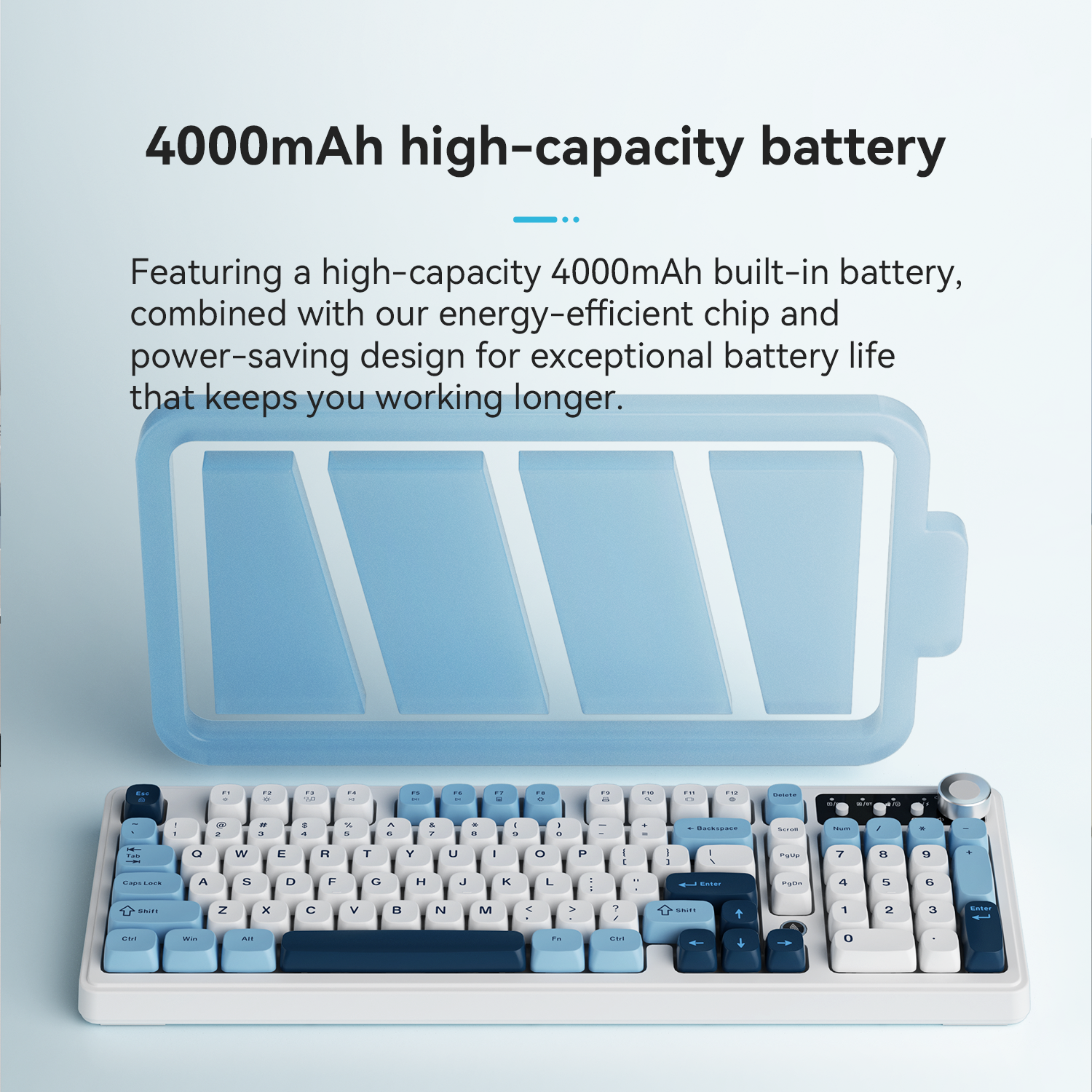 AJAZZ AF98 Wired/Wireless Keyb - مراجعة Gaming Keyboard Blue Switches وسعره