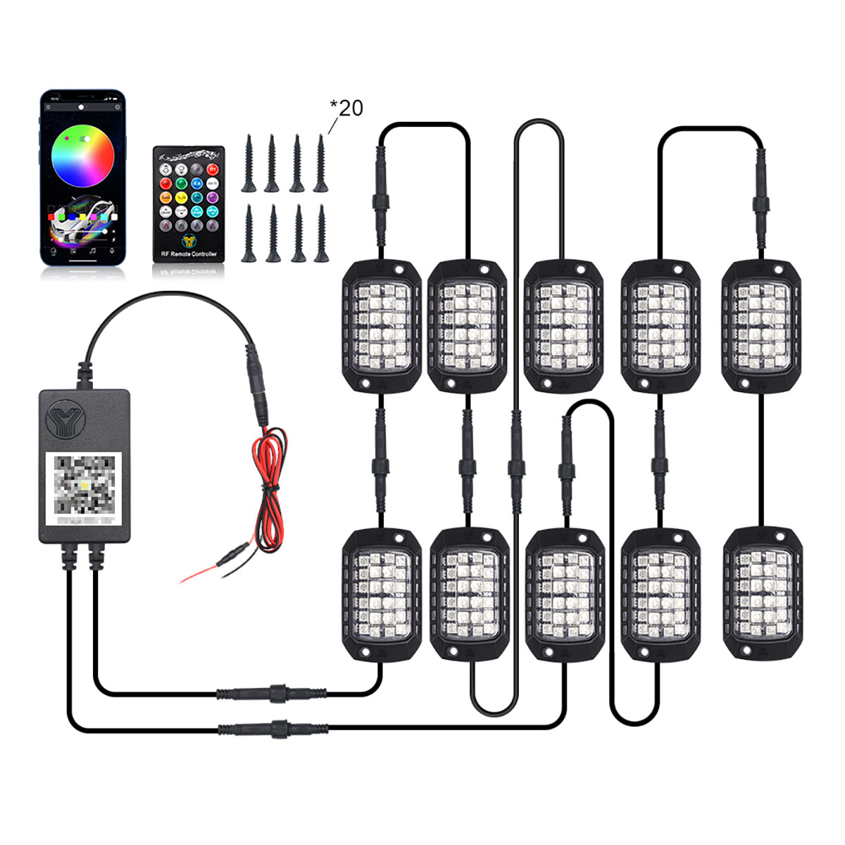 Car RGB LED Chassis Light Stri - مراجعة Rgb Underglow Strip وسعره