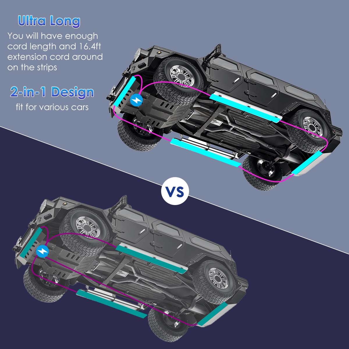 Wireless LED Car Flexible Unde - مراجعة Rgb Underglow Strip وسعره
