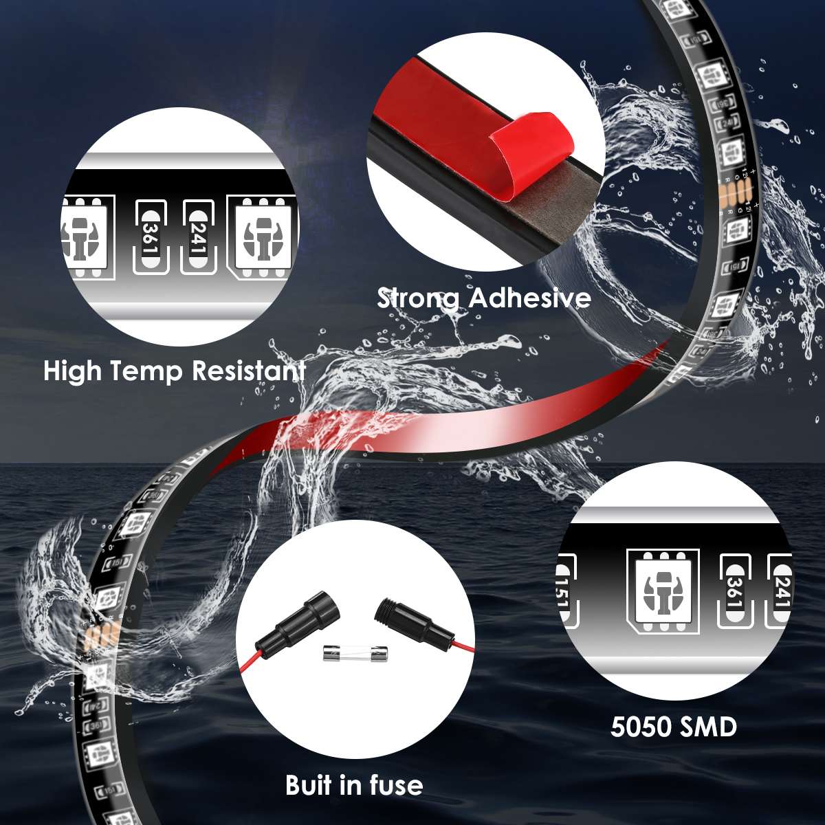 Wireless LED Car Flexible Unde - مراجعة Rgb Underglow Strip وسعره