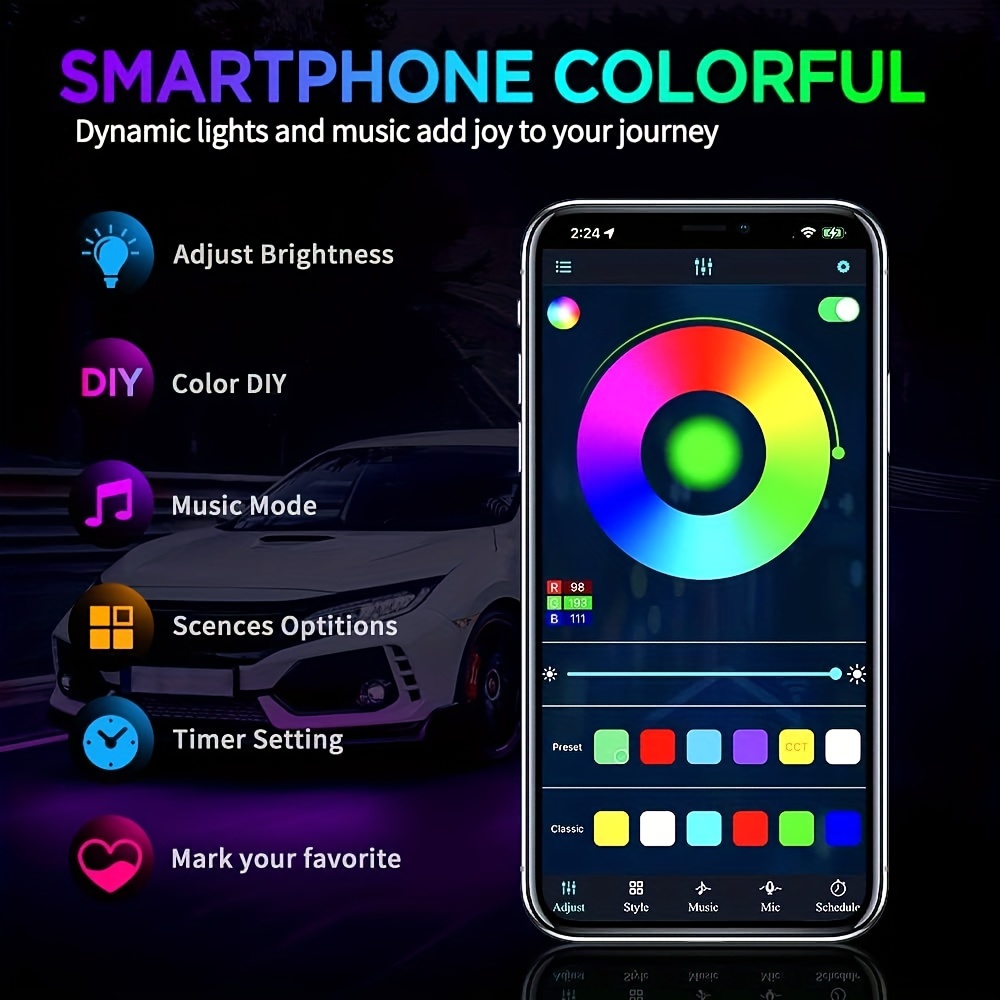 RGB Flexible Car Underglow Lig - مراجعة Rgb Underglow Strip وسعره