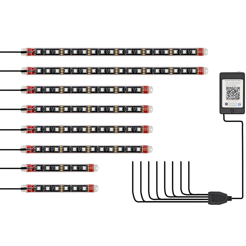 8PCS Motorcycle Underglow LED  - مراجعة Rgb Underglow Strip وسعره